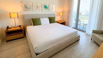 1 bedroom, desk, iron/ironing board, travel crib