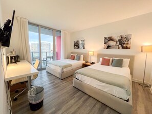 Desk, iron/ironing board, travel crib, WiFi