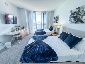 Desk, iron/ironing board, travel crib, WiFi