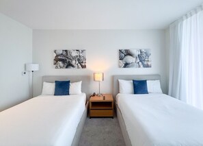 1 bedroom, desk, iron/ironing board, travel cot