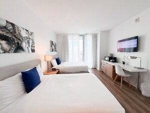 Desk, iron/ironing board, travel crib, WiFi