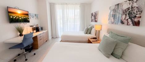 Desk, iron/ironing board, travel crib, WiFi