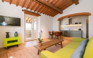 TV, fireplace - Luxury Farmhouse in Umbria (Monteleone d'Orvieto)
