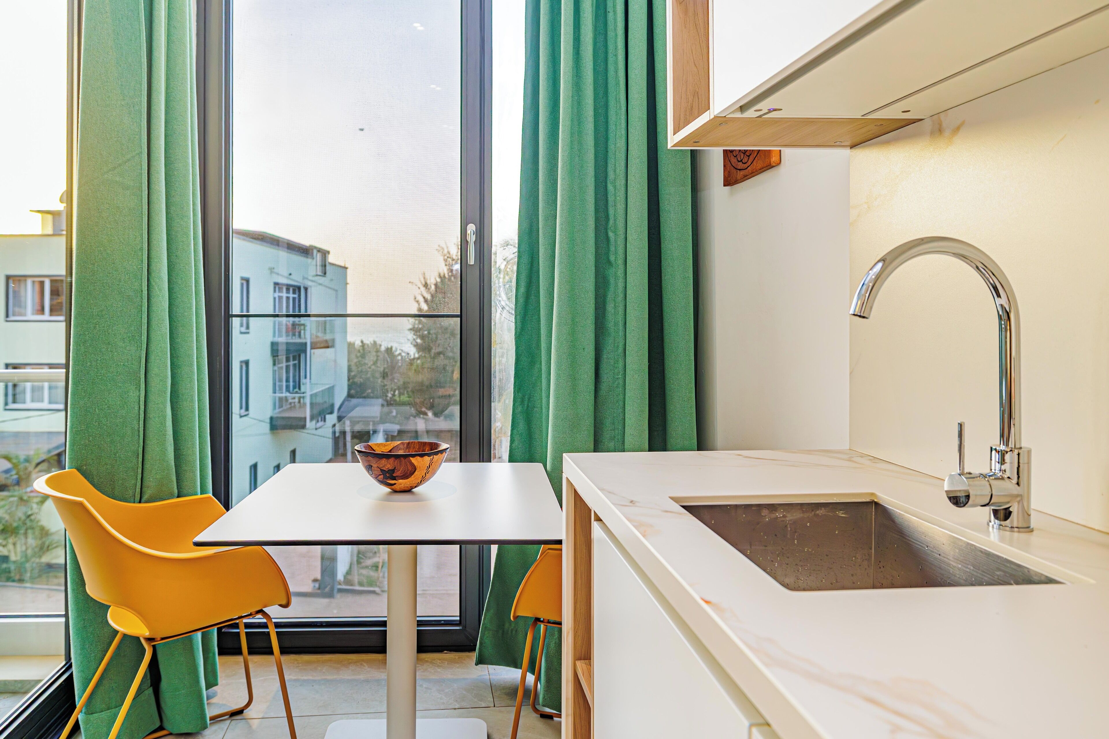 Apartment, 1 Bedroom, Sea View | Private kitchen | Full-size fridge, microwave