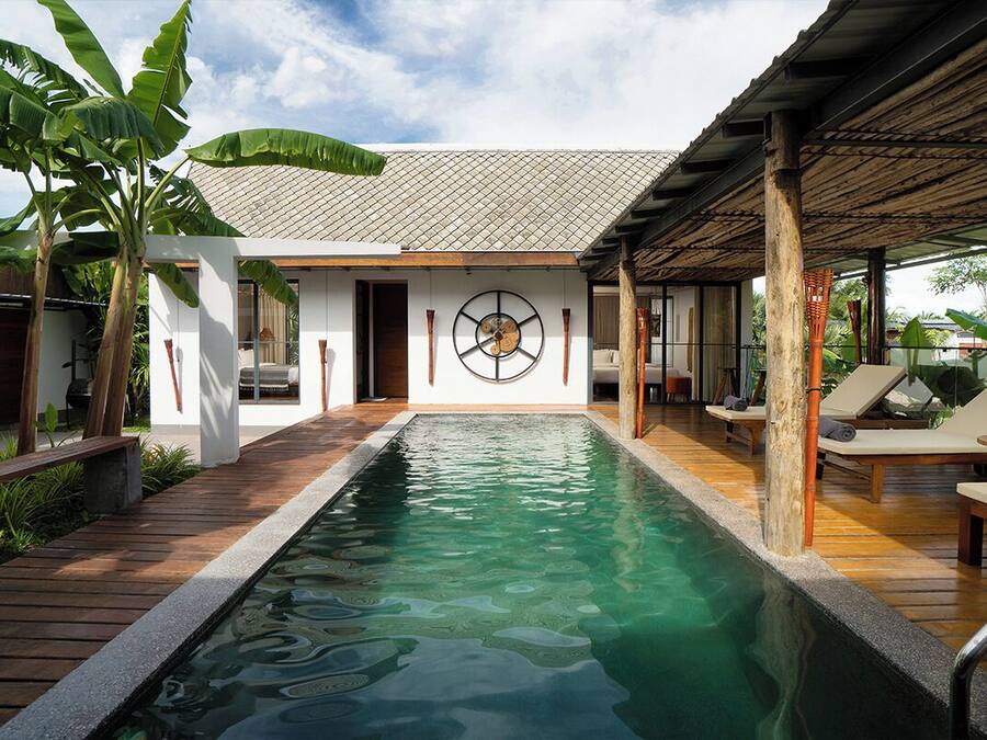 Vila superluxo, vista para o resort | Escrivaninha, Wi-Fi de cortesia