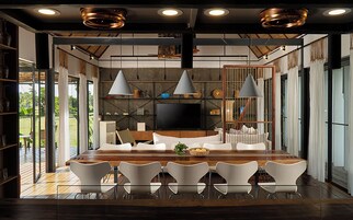 Louver House | Private kitchen | Fridge, stovetop, cookware/dishes/utensils