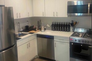 Microwave, oven, stovetop, dishwasher