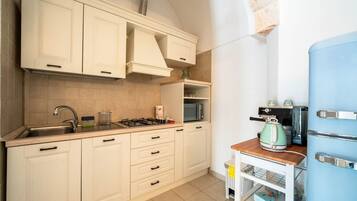 Kühlschrank, Mikrowelle, Herdplatte, Geschirrspüler