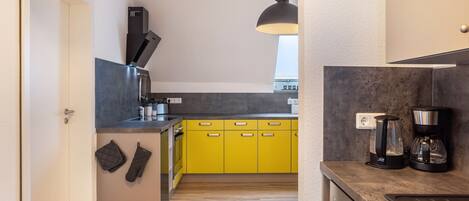 Fridge, oven, stovetop, dishwasher