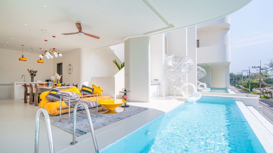 Pool villa with slide karaoke kitchen