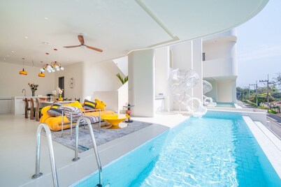 Pool villa with slide karaoke kitchen
