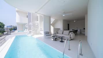 Villa, 6 Bedrooms, Private Pool | Living area | 55-inch Smart TV with digital channels