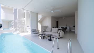 Desk, laptop workspace, blackout curtains, free WiFi