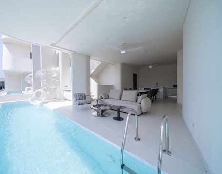 Family Villa, 6 Bedrooms, Private Pool | Desk, laptop workspace, blackout drapes, free WiFi. 6BR Pool Villa with Karaoke Billiards and Slide Near Thepprasit Market