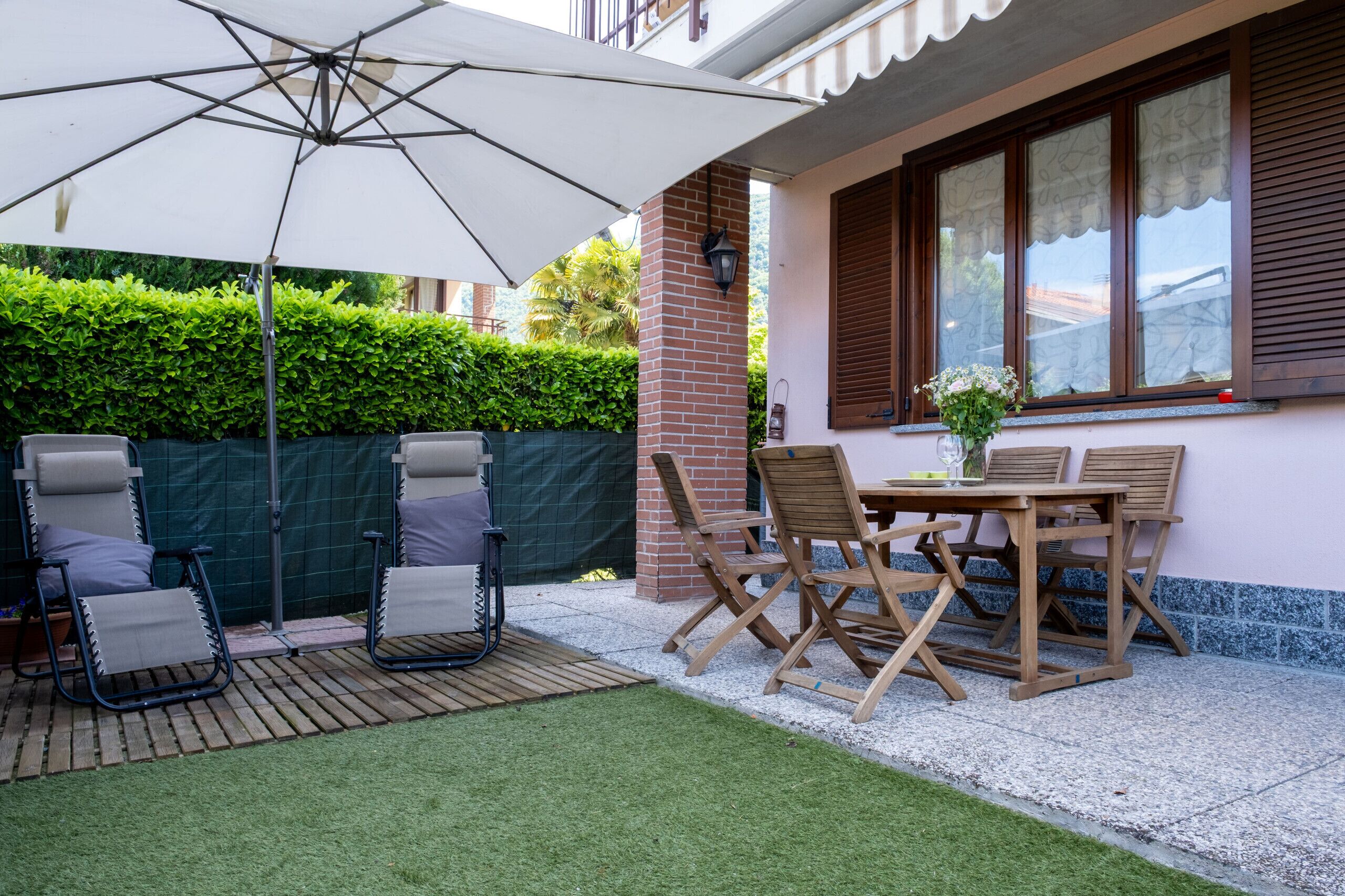 Reserved and well-kept outdoor space.