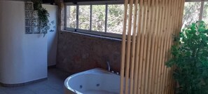 Shower, bidet, toilet paper
