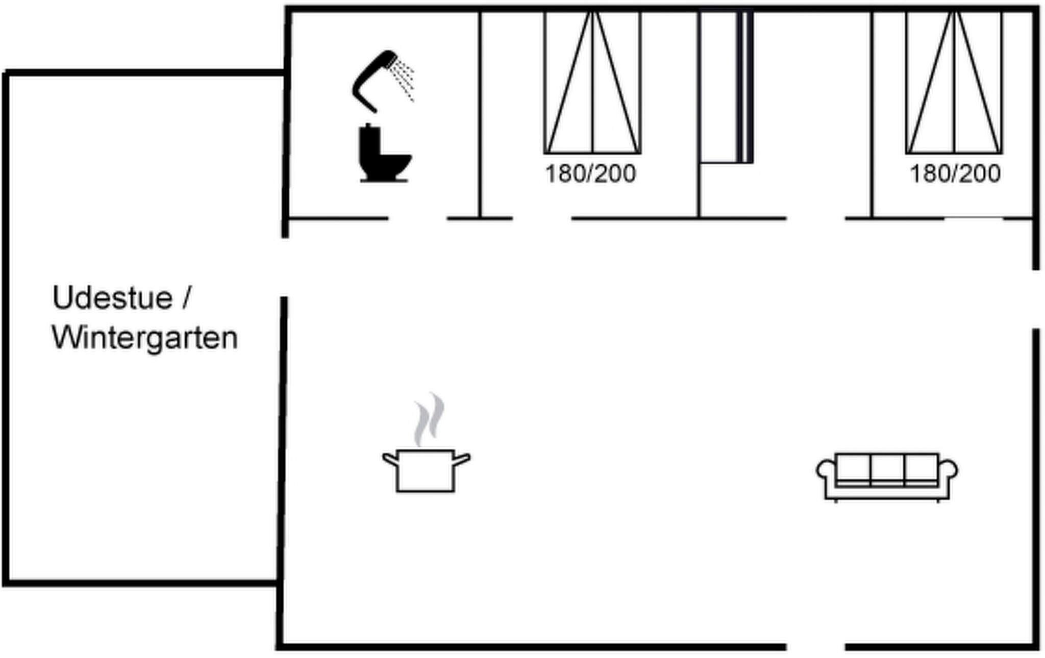 A room layout with a toilet, a stove, and a sofa.