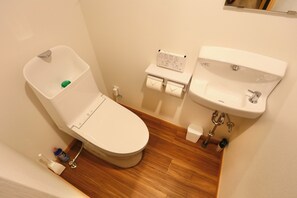 Sèche-cheveux, serviettes fournies, savon, papier toilette