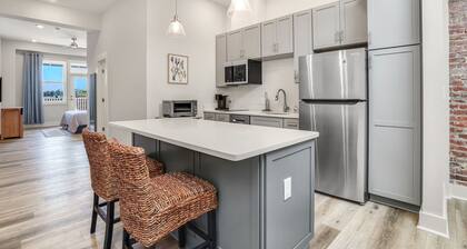 Pocahontas | Downtown Condo w/ Balcony, Marina Views + Fireplace Near Cape Charles Beach