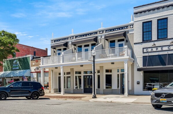 Front Exterior Cape Dunes - Pocahontas | Downtown Condo w/ Balcony, Marina Views + Fireplace Near Cape Charles Beach (Cape Charles)