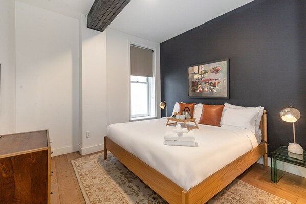 2 bedrooms, iron/ironing board, travel crib, free WiFi