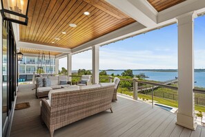 Terrace/patio - NEW! Our Point Of View: Luxury Oceanfront w/ Pool, Spa & Dock (Murrells Inlet)