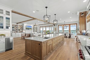 Fridge, microwave, oven, stovetop - NEW! Our Point Of View: Luxury Oceanfront w/ Pool, Spa & Dock (Murrells Inlet)