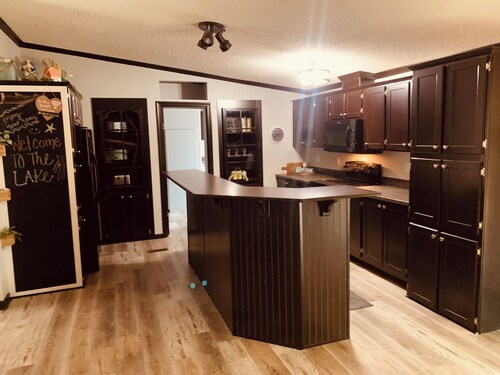 Private location-4-bedrooms with 8 beds and lots of parking.