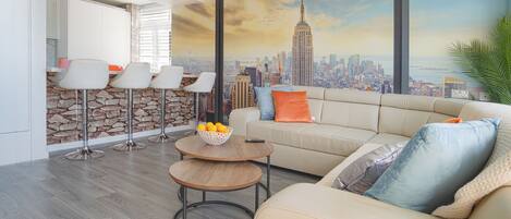 Appartement, 1 chambre, vue jardin | Salle de séjour