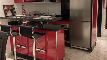 Microwave, oven, stovetop, electric kettle