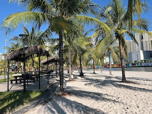 On the beach, white sand, free beach shuttle, free beach cabanas