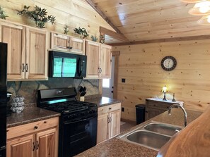 Microwave, oven, stovetop, dishwasher