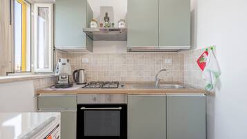 Kühlschrank, Mikrowelle, Ofen, Herdplatte