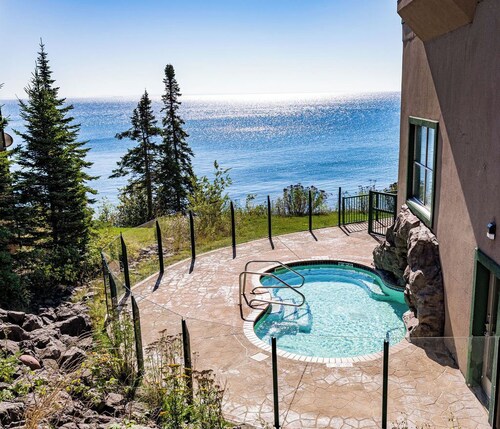 Penthouse king suite with pool & hot tub