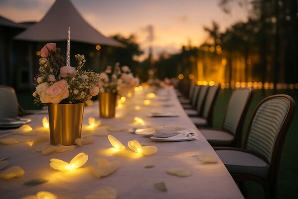 Outdoor wedding area - Wildflower (Ungasan)