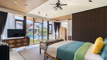 Premium bedding, memory-foam beds, in-room safe, individually decorated
