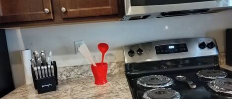 Microwave, oven, stovetop, dishwasher