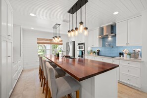 Fridge, microwave, oven, stovetop - Beach House w/ Hot Tub & Fire Pit in Vilano Beach (St. Augustine)