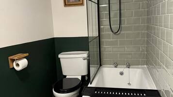 Hair dryer, towels, toilet paper