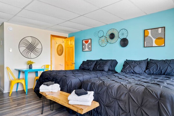 1 室のベッドルーム、WiFi、ベッドシーツ