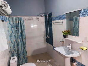 淋浴设施、吹风机、坐浴桶、毛巾