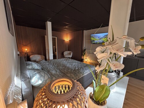 Apartment with private terrace and sauna indoor.