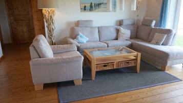 Fernseher, Kamin, DVD-Player, Bücher