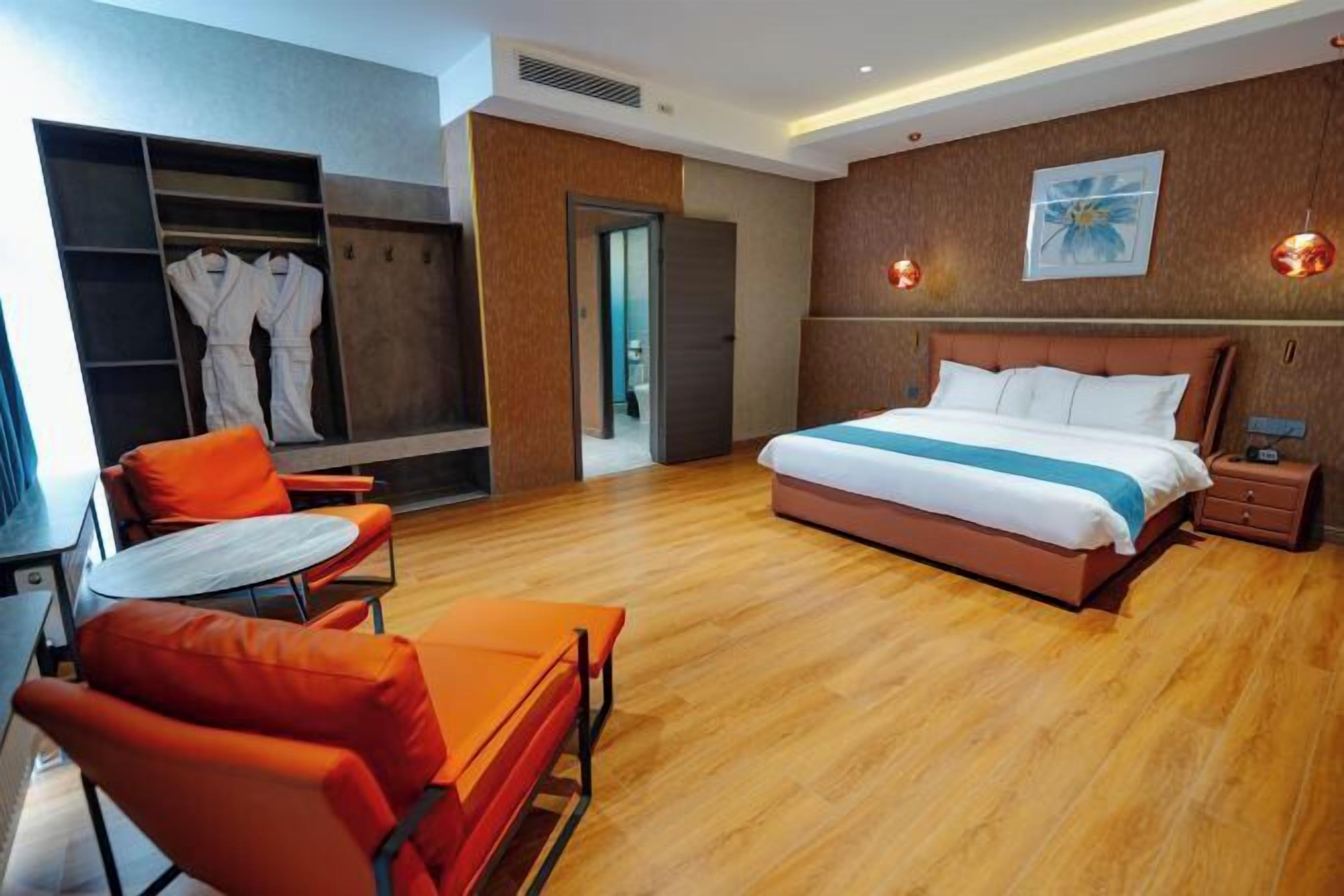 Premium bedding, down comforters, memory foam beds, desk