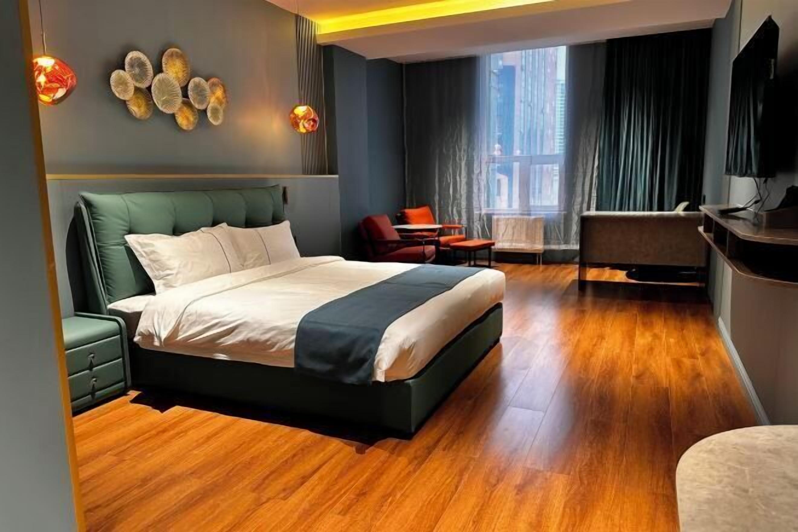 Premium bedding, down comforters, memory foam beds, desk