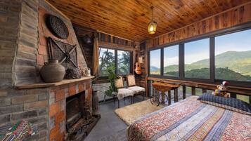 Design Double Room, Fireplace, Mountain View | 1 bedroom, individually decorated, free WiFi, bed sheets