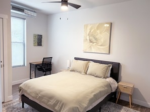 Skrivebord, wi-fi og sengetøy