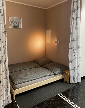 1 bedroom, travel crib, WiFi, bed sheets