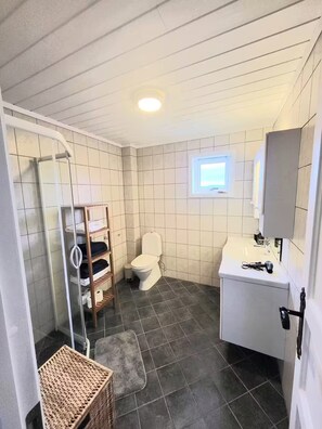 Hiustenkuivaaja, pyyhkeet, saippua, vessapaperi
