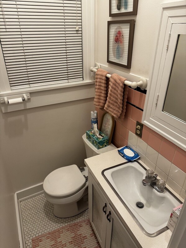 Towels, soap, shampoo, toilet paper